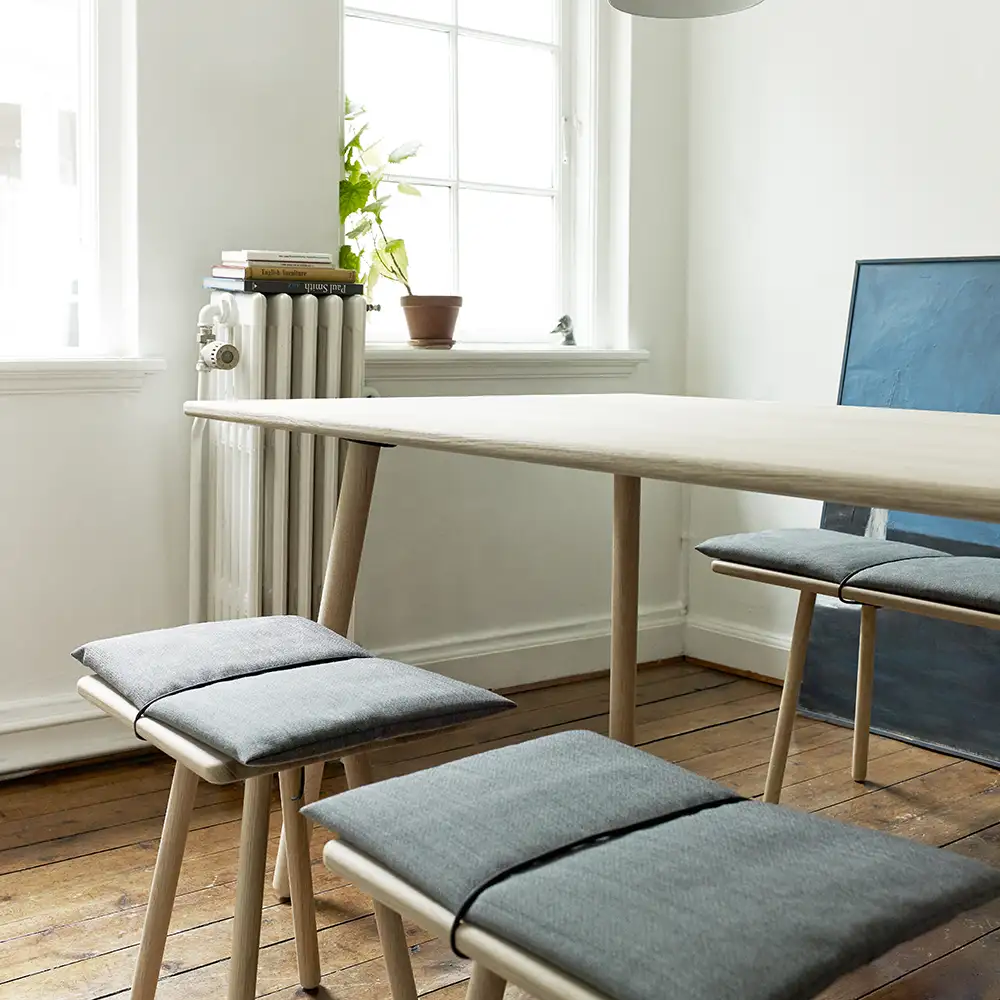 Georg spisebord 155x90 cm hvid olieret eg