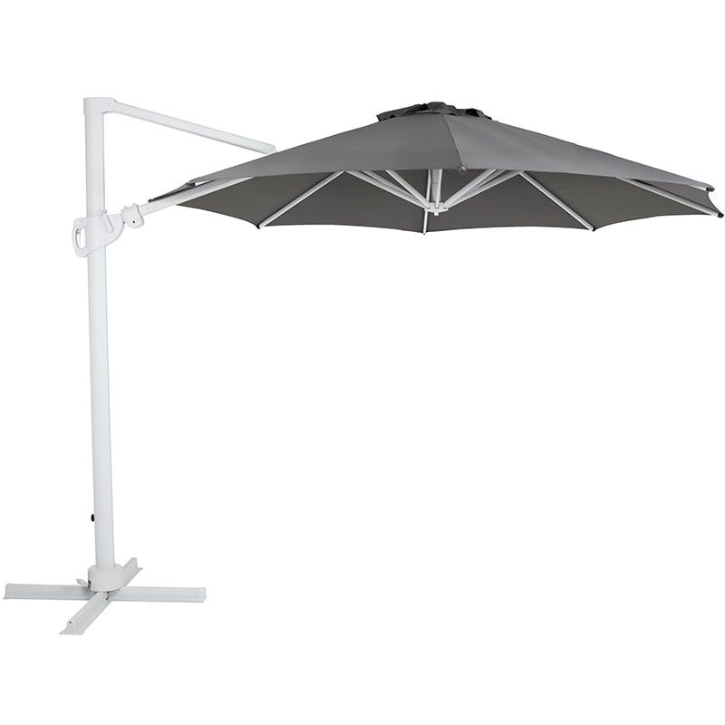 Varallo Frithængende Parasol 300 cm Hvid/Grå