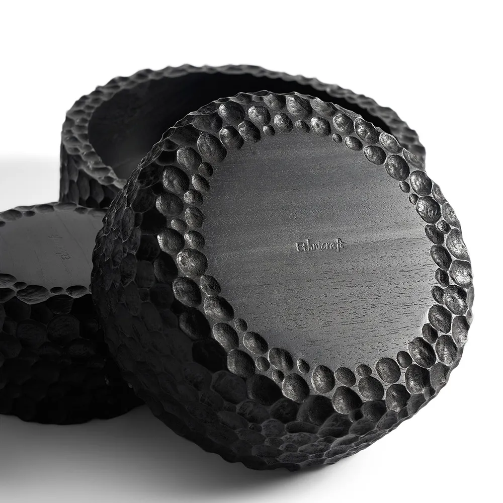 Chopped skål sort lakeret mahogni- Sæt med 3 stk