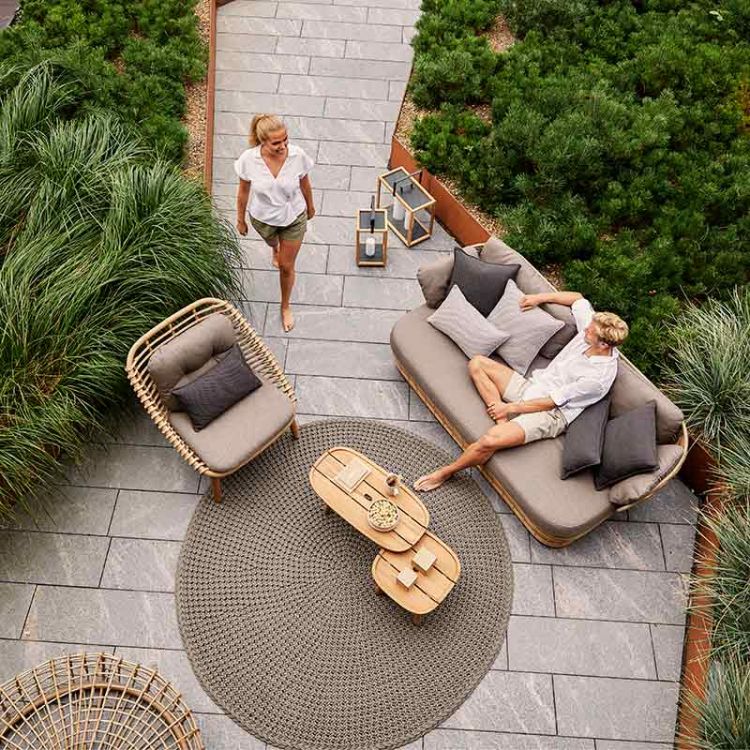 Basket sofa naturlig syntetisk rattan inkl. let Airtouch-pudesæt