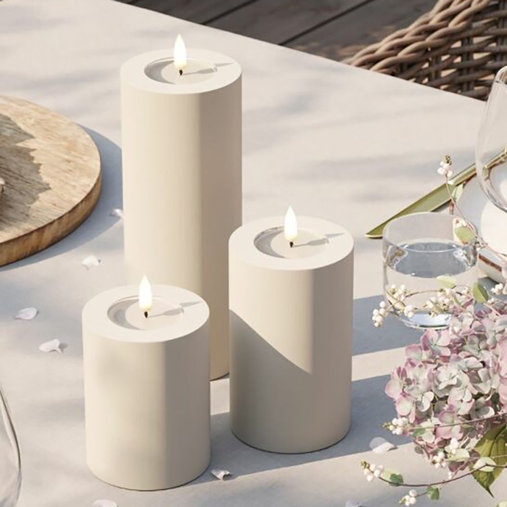  LED udendørs bloklys 7,5x 10 cm sand