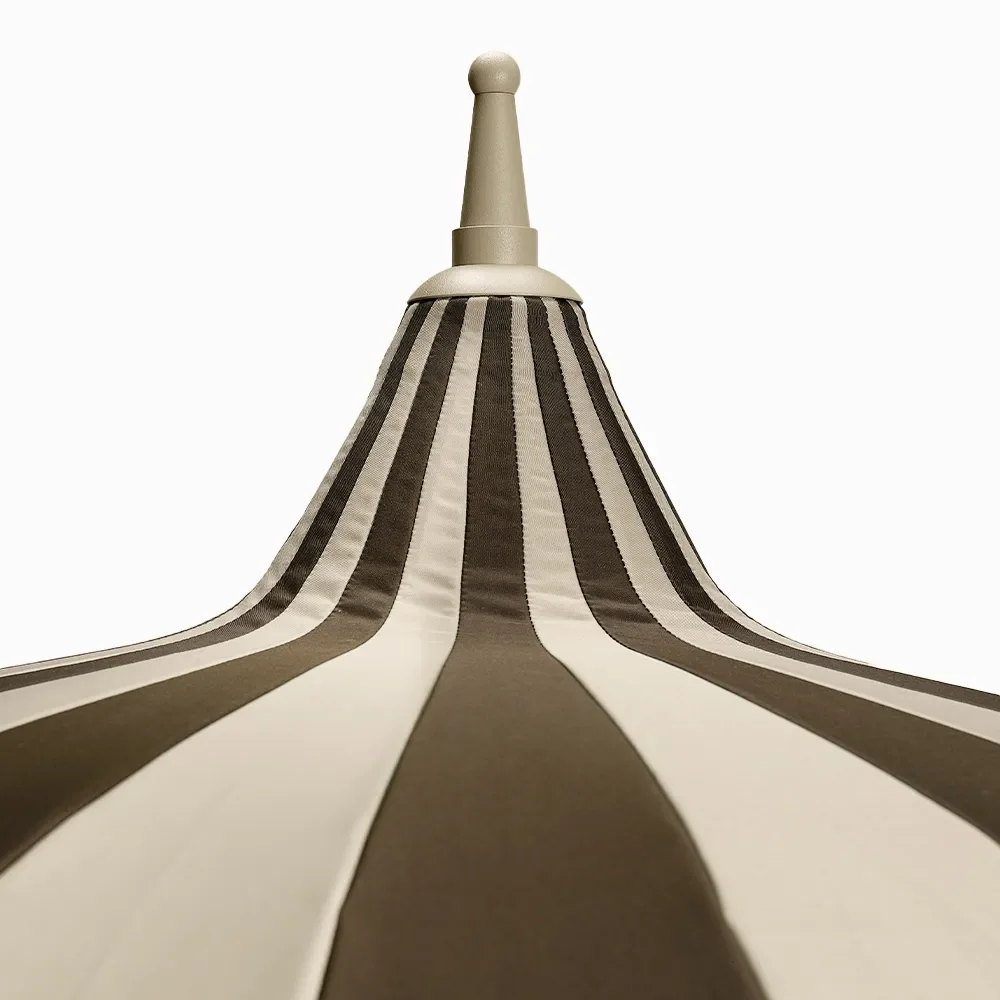 Parasol Ø240 cm Beige/Brun stribet