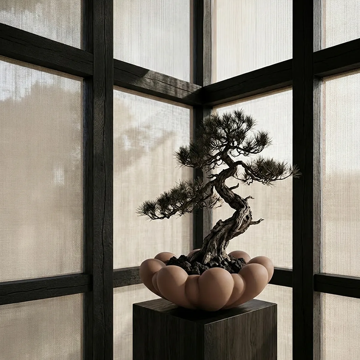 Håndlavet Dekorationsskål Bloom Almond Ø 44 cm