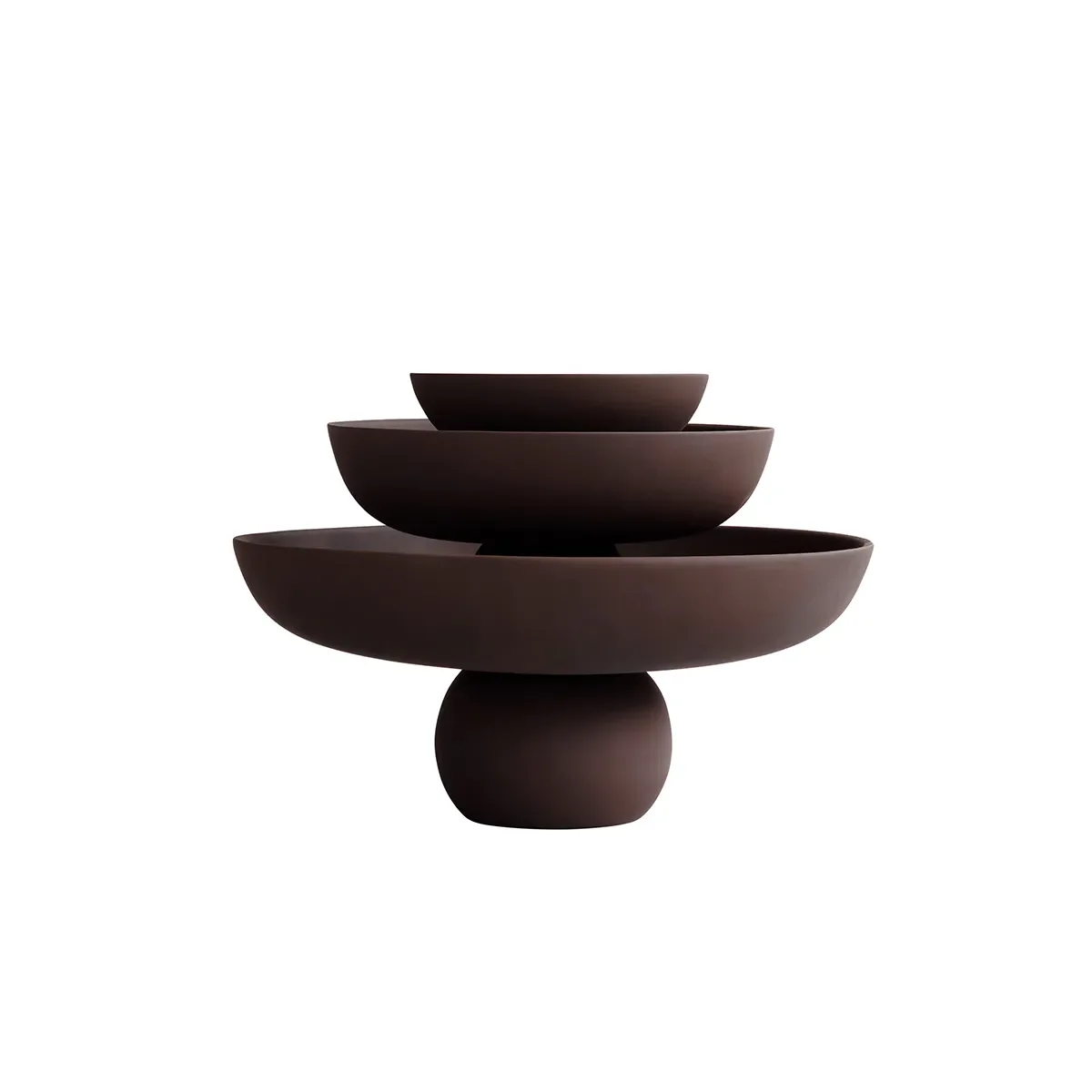 Håndmalet dekorationsskål Baburu Medio Chocolate Brown Ø 30 cm