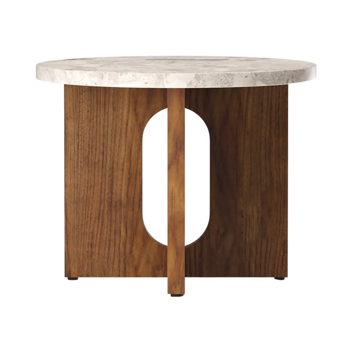 Audo CPH, Androgyne Sidebord Valnød/Sten Kunis Breccia - Ø50 cm