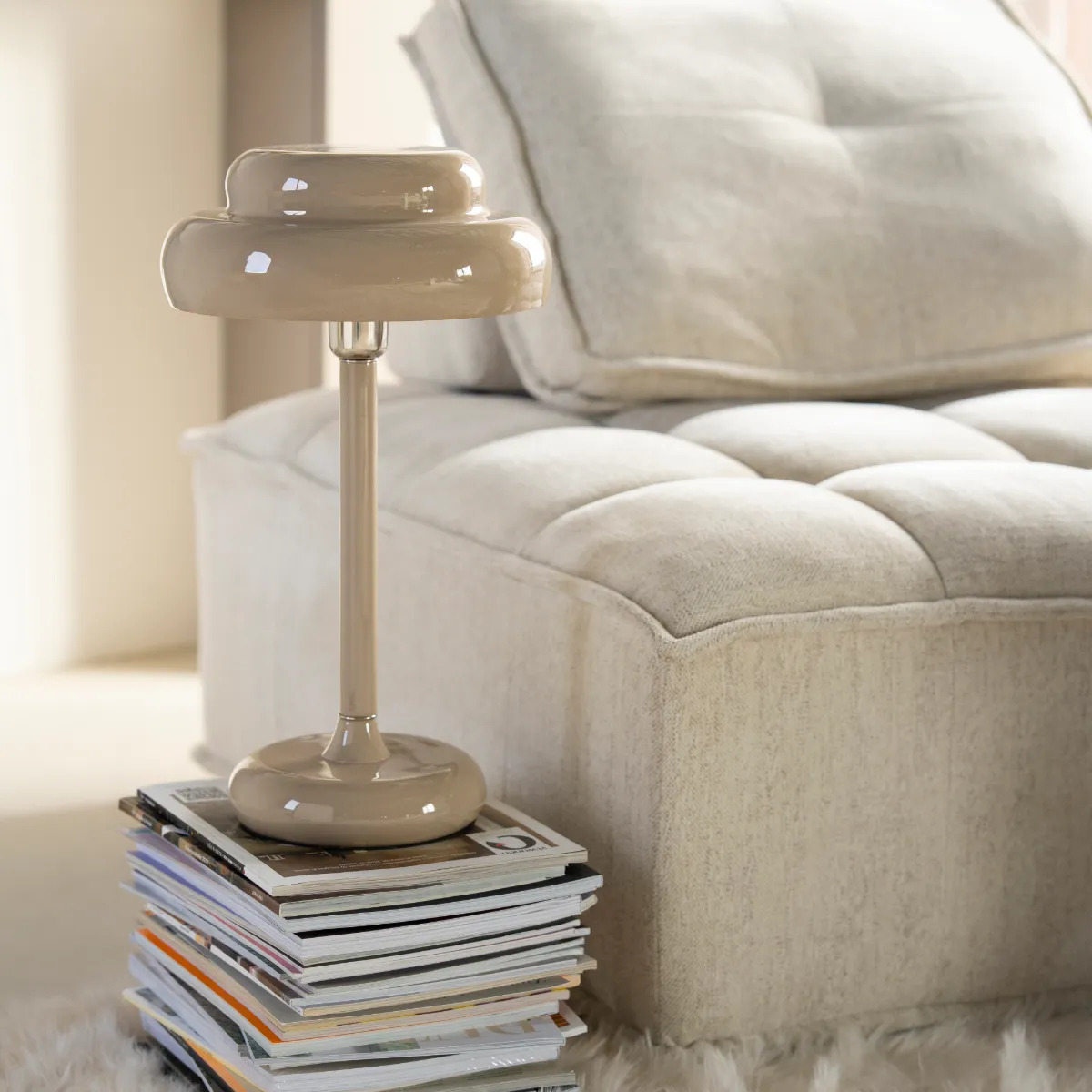 Dæmpbar bordlampe Pomm Beige H 47,5 cm