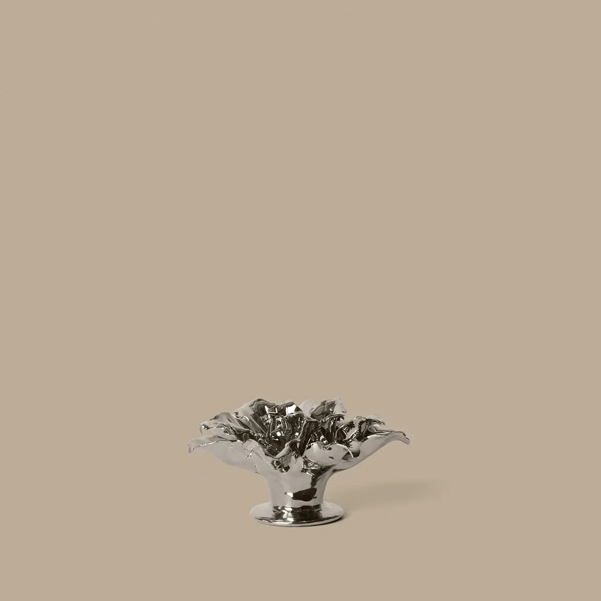 Lysestage Holly Leaf Silver Ø 12 cm