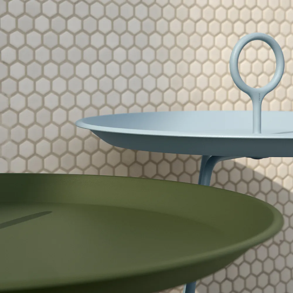 EYELET sidebord Ø45 cm Olive Green