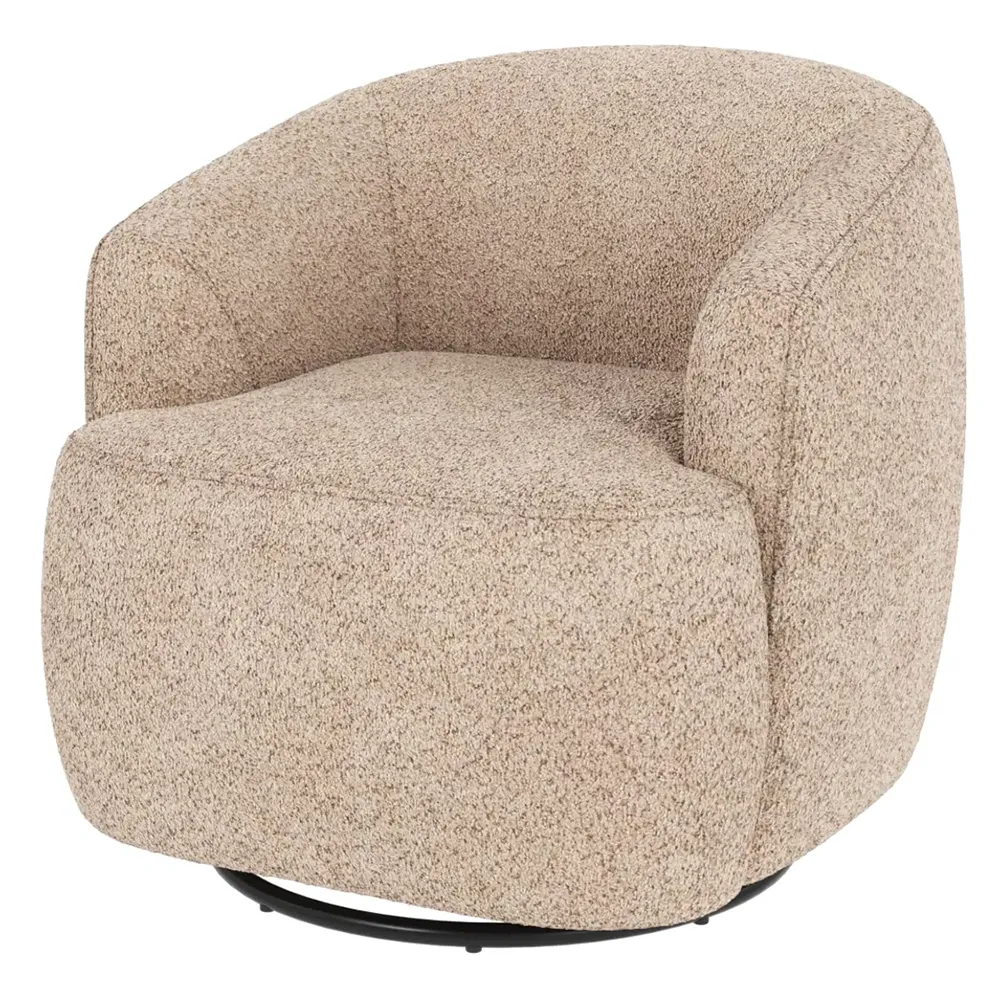 Dermot lænestol med dreje- og gyngefunktion stof Anna lys beige