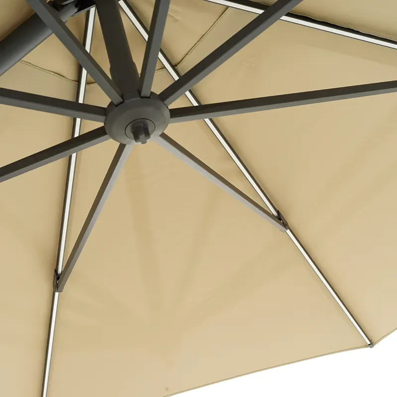 Cilento parasol 350 cm Light Grey / Khaki