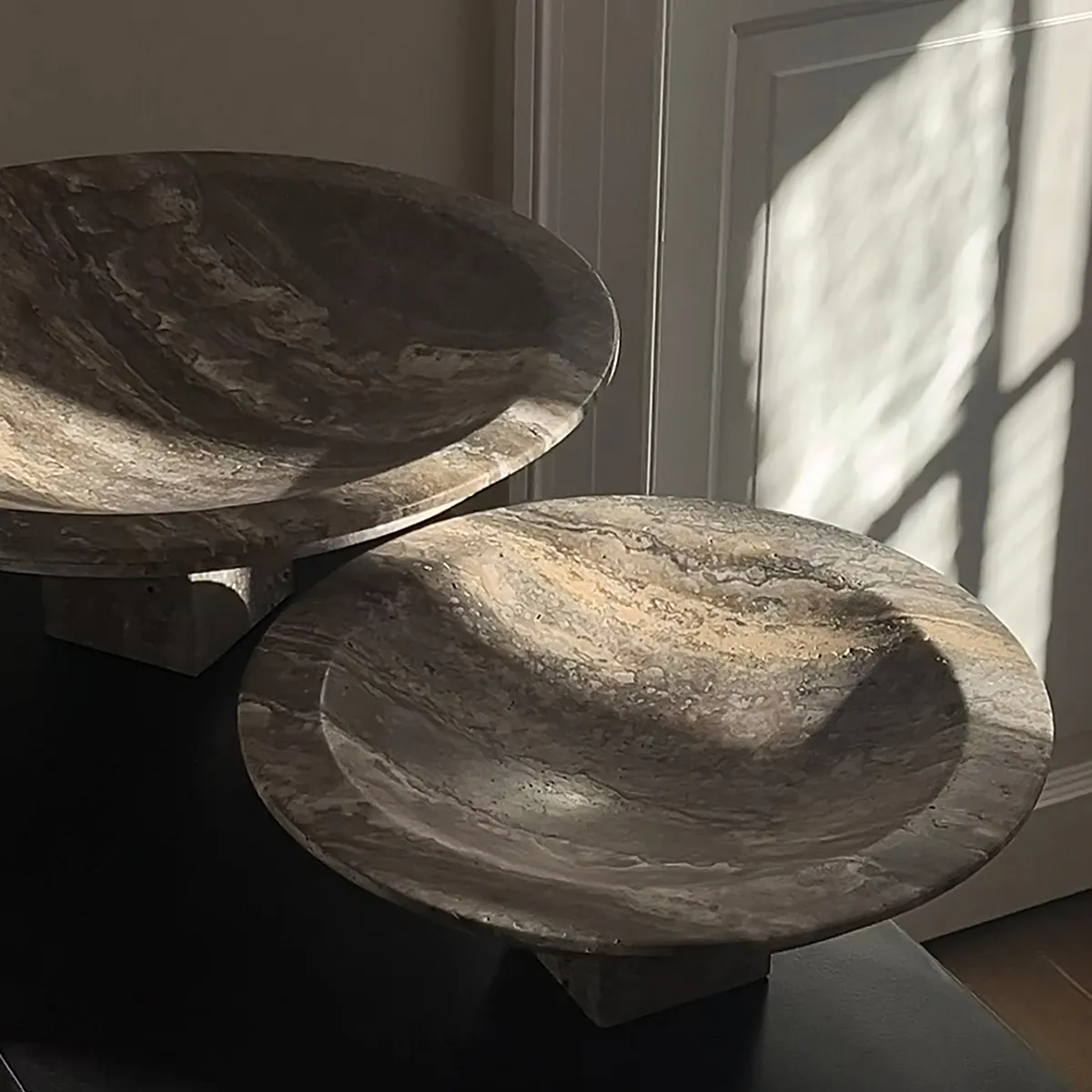 Dekorationsskål i Travertin Sori Mini, Ø 30 cm