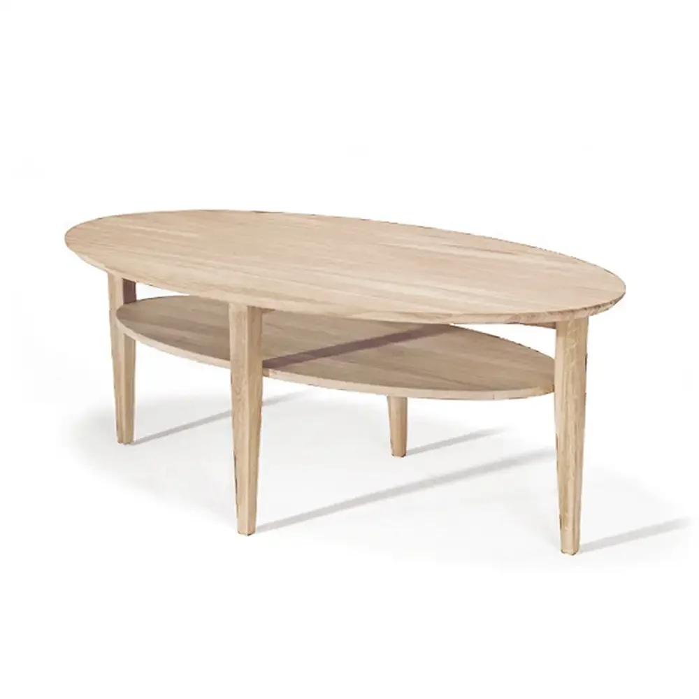 Tango Sofabord 130 cm i hvidolieret eg