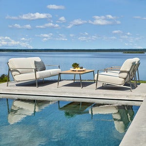 Naos 2,5-pers. sofa  Stainless steel / Dot beige