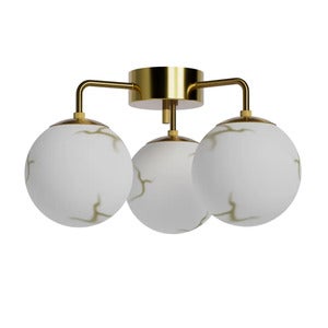 Bellagio loftlampe 3-lamper messing/hvid