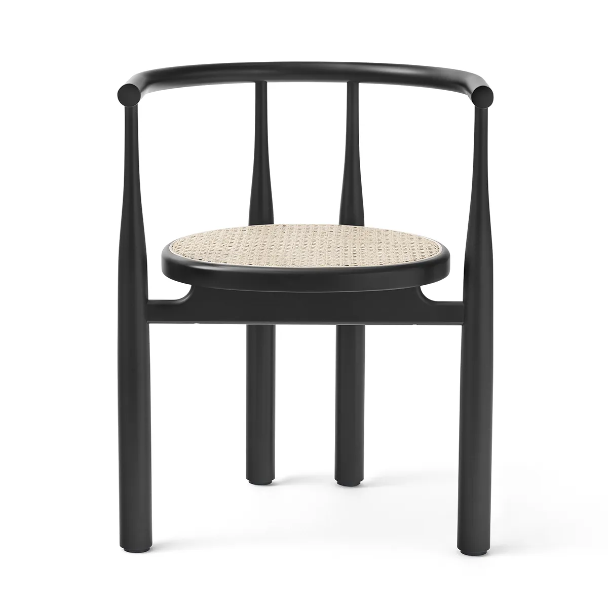 New Works, Spisebordsstol Bukowski Rattan Black med armlæn