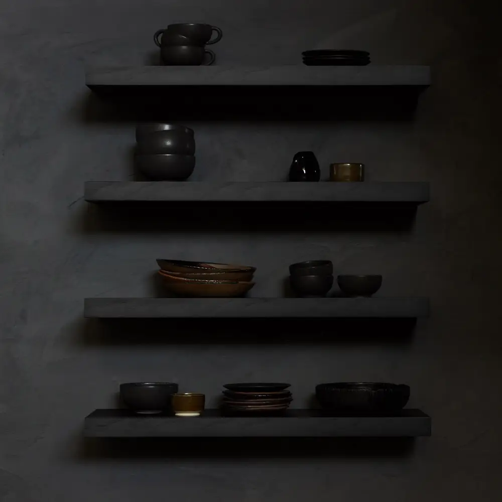  Væghylde Sortbejdset eg 70x22 cm