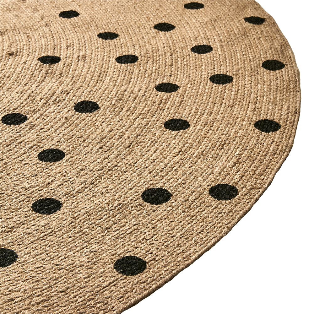  JUNI Tæppe natur/sort Ø150 cm