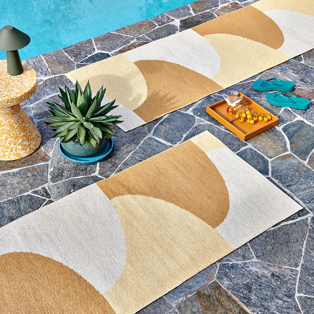 Hill tæppe Ochre/Pale yellow/Cream 70 x 270cm