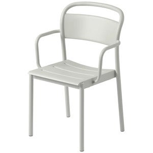 Linear Steel Stol med armlæn - Grey 