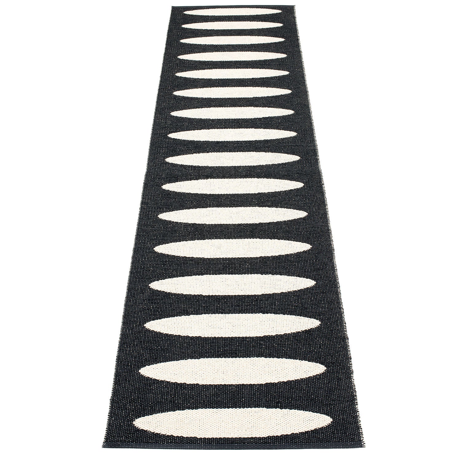 Pappelina, Ella tæppe 70x300 cm black / vanilla