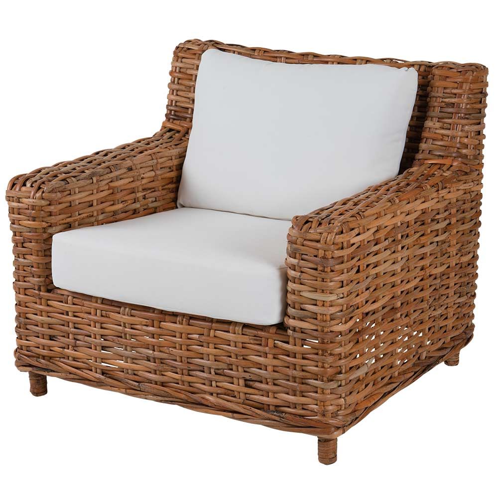 Brafab, Rossvik Lænestol Rattan Natur/Hvid Brafab