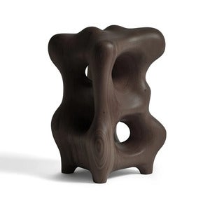 Organic skulptur lackad mörk mahogny