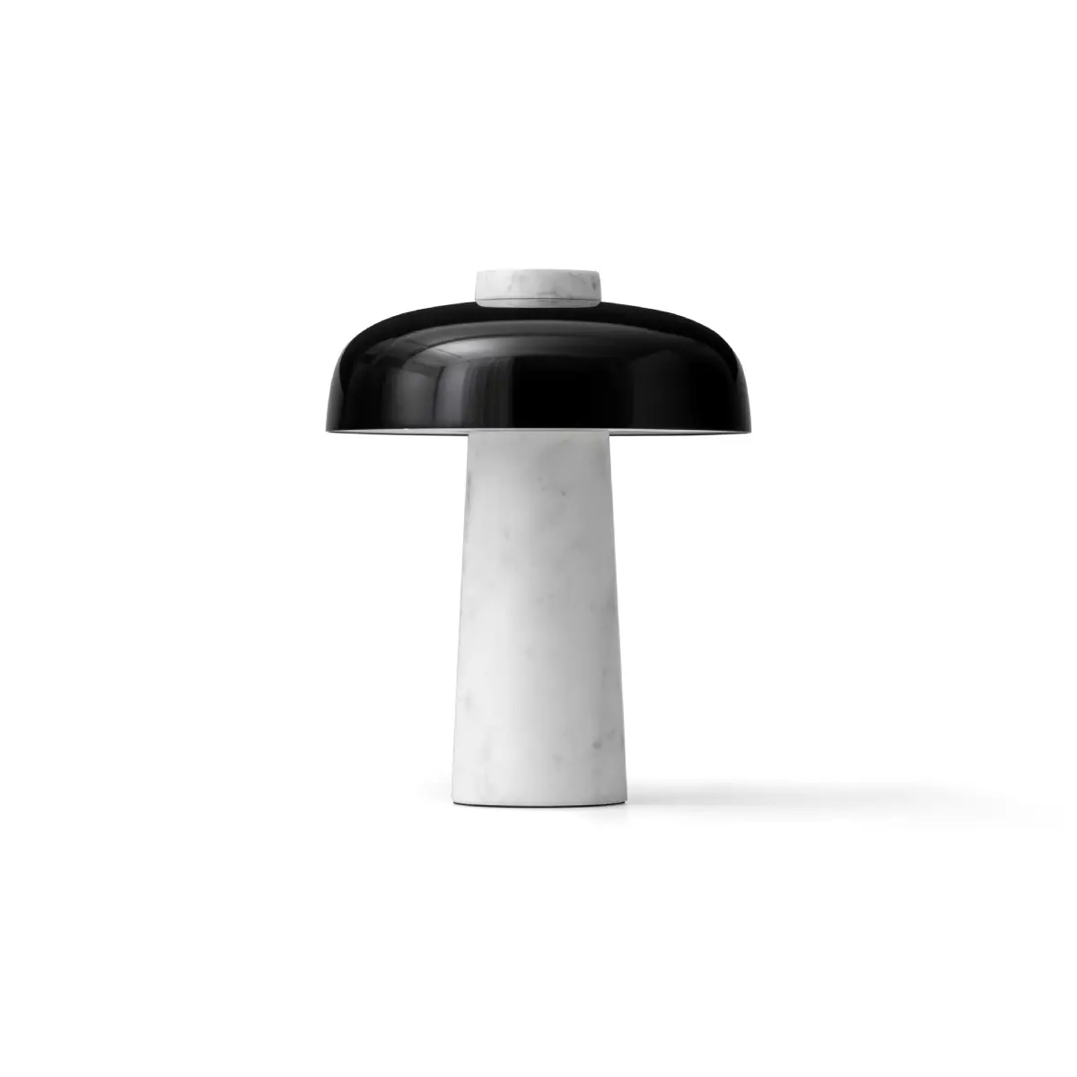 Reverse bordlampe, marmor, Carrara/aluminium, sort