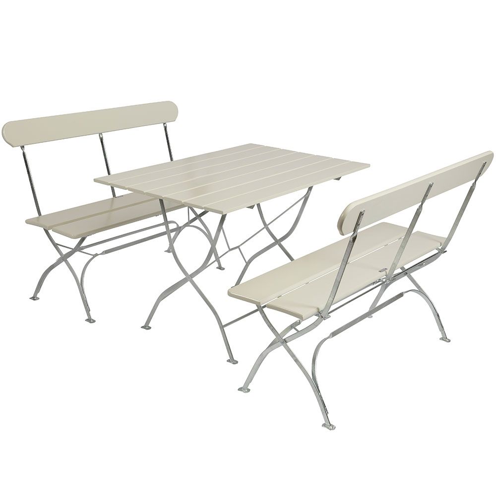 Grythyttan Stålmöbler, Bryggerigruppe Bord & 2 Sofaer Hvid Grythyttan Stålmöbler