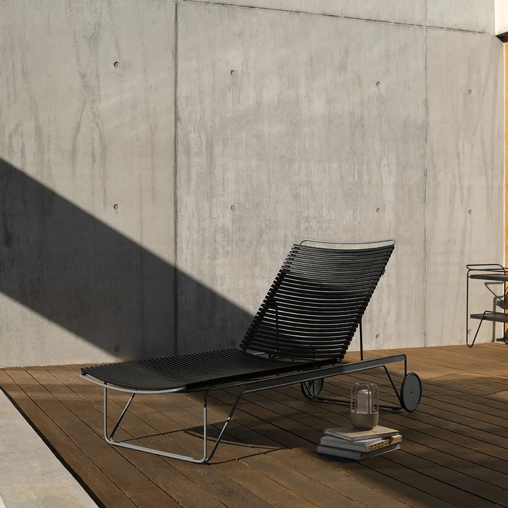 Click Adjustable chaise longue Lemon zest. Frame: Grey