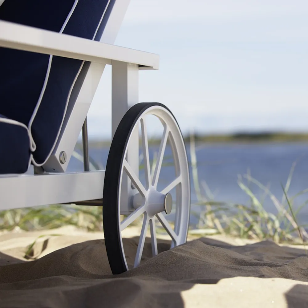 Solseng med armlæn aluminium hvid 