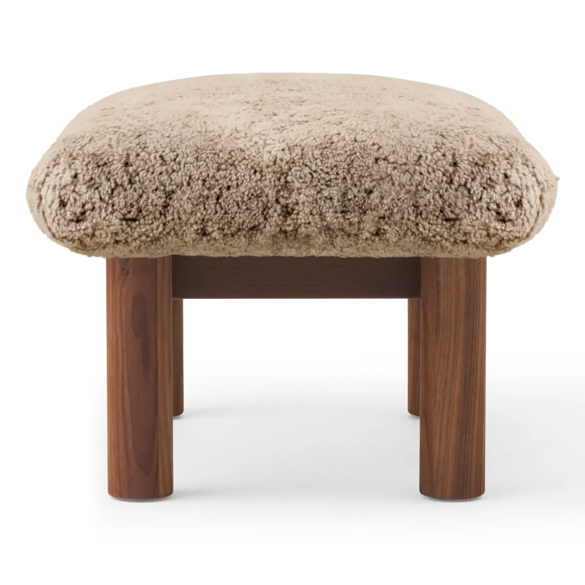 Brasilia skammel massiv valnød Sheepskin Nevotex Sahara
