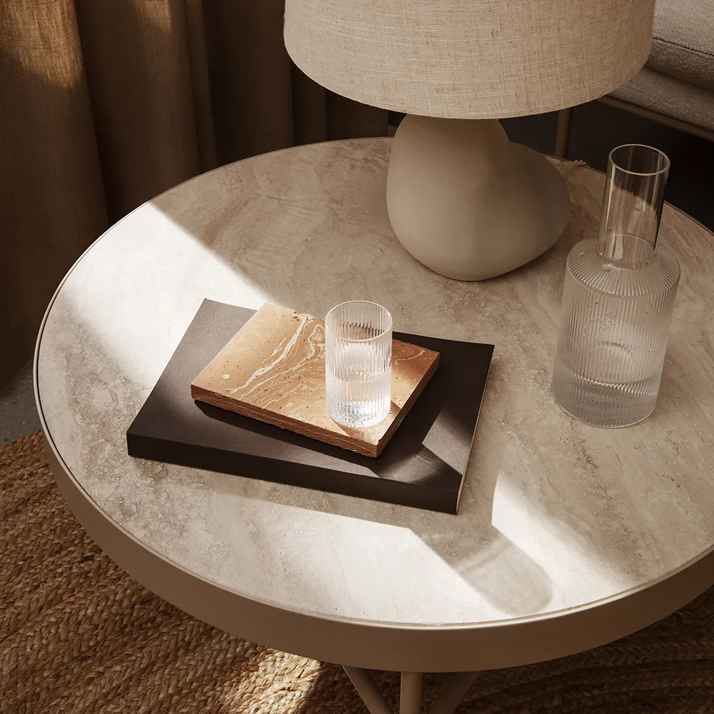 Travertine Sofabord - Cashmere