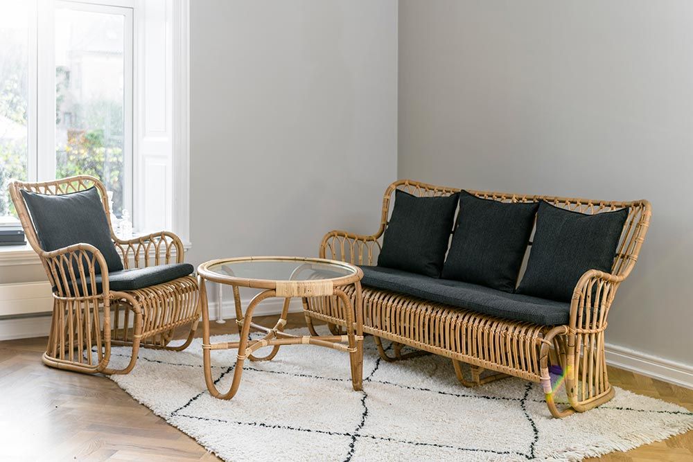 Tulip 3-personers sofa rattan