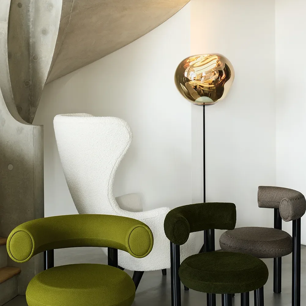 Melt Cone Slim Golvlampa Gold LED