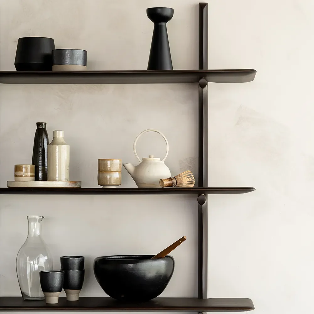 PI Væghylde Mahogni dark brown 3 hylder