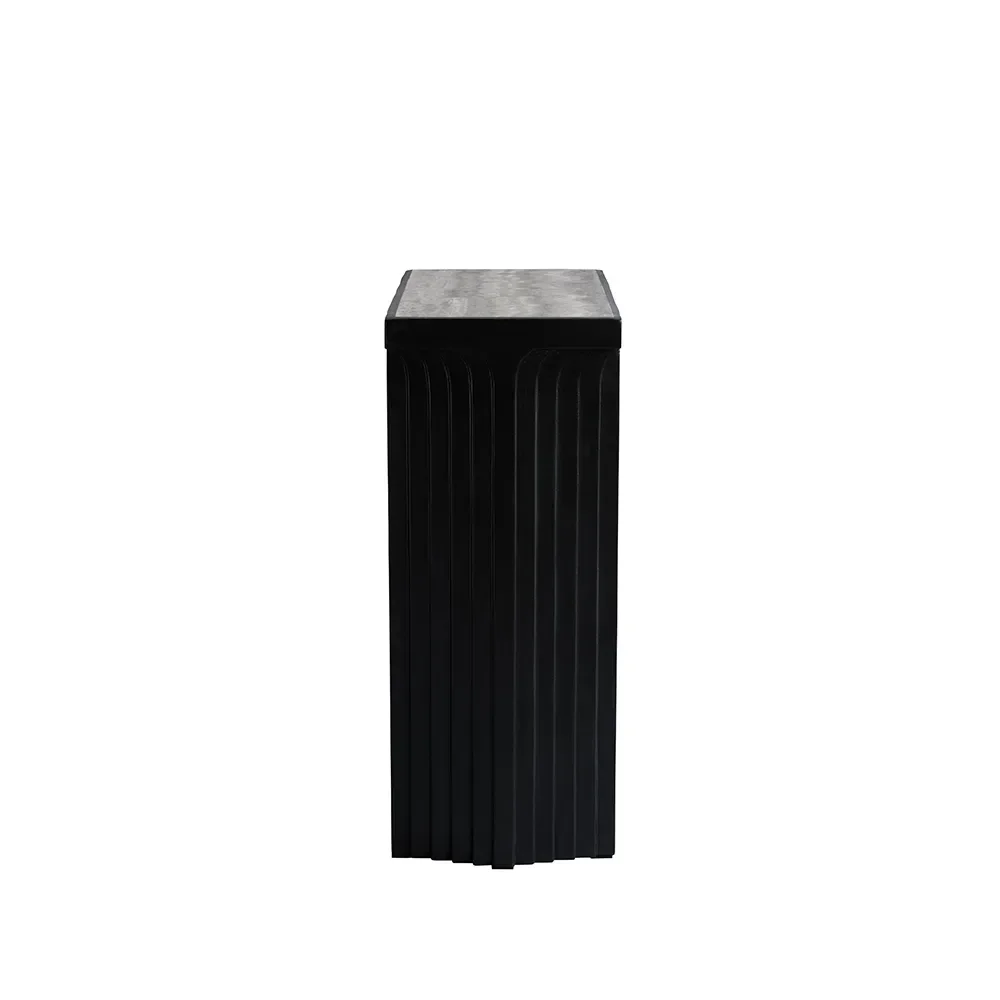 Arc Konsolbord – Sølvfarvet travertin