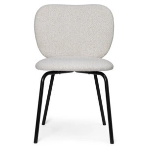 Rico Spisebordsstol Black Soft Bouclé - Off-white/Sand