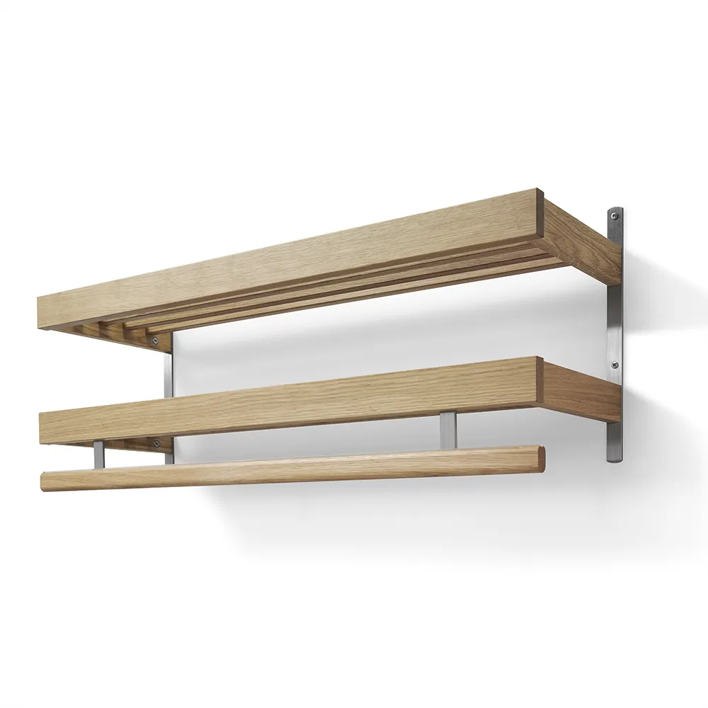 Oscarssons Möbel, Nadja Hattehylde 100 cm 2 niveauer Lakeret Eg/Grundstål