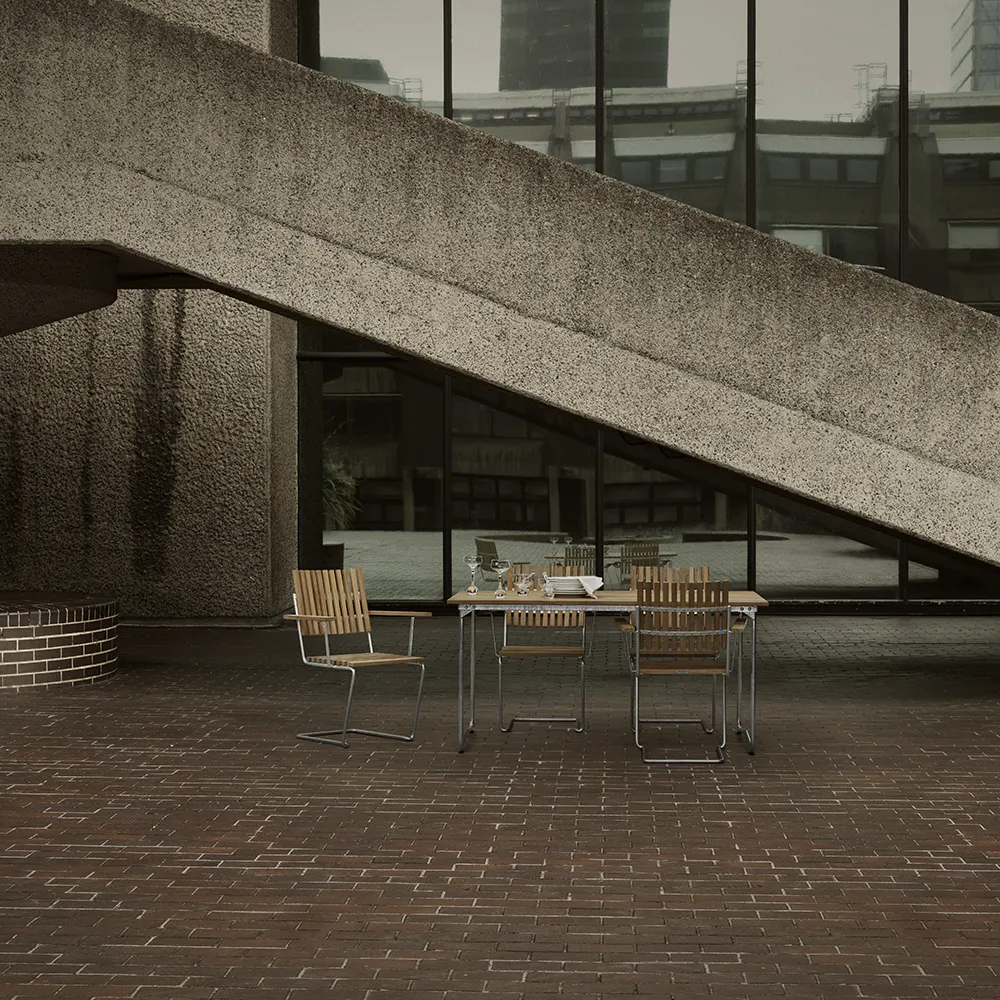 Bovik bord 150 teak / galvaniseret