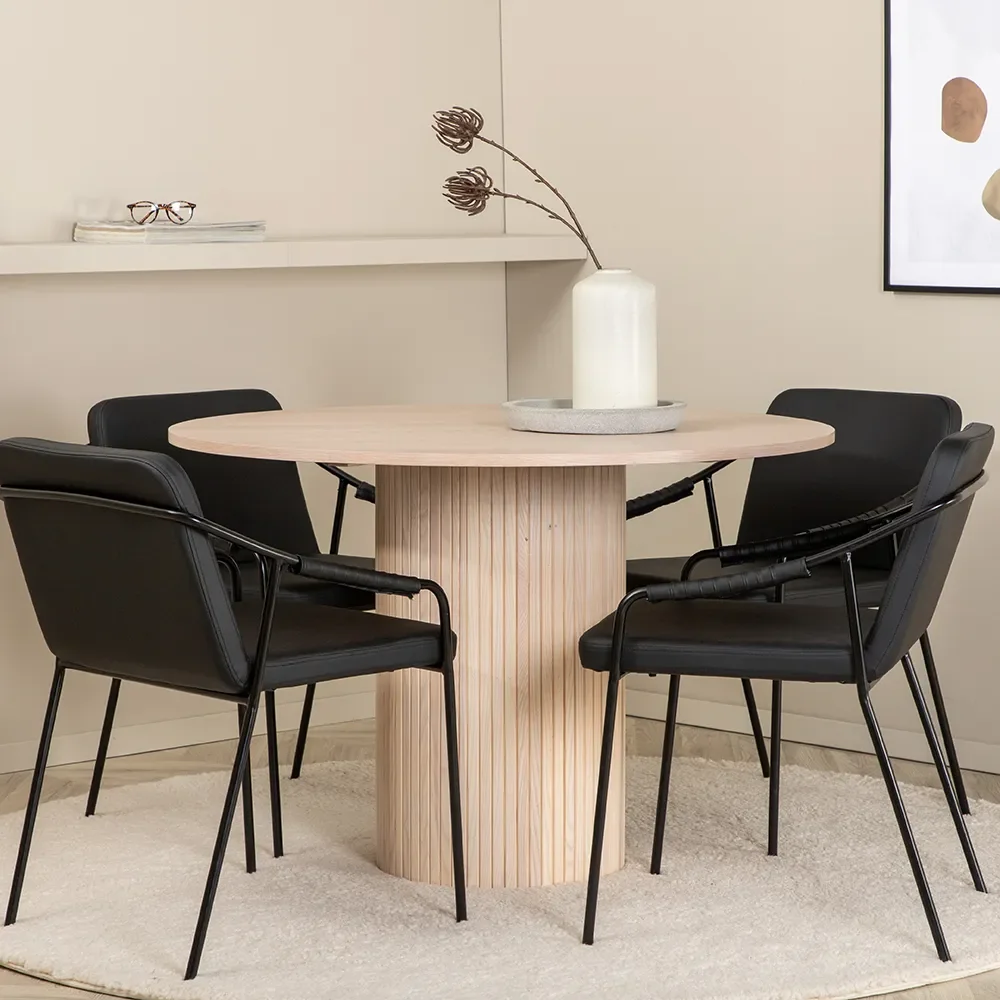 Tvist spisebordsstol sort PU 2-pak 