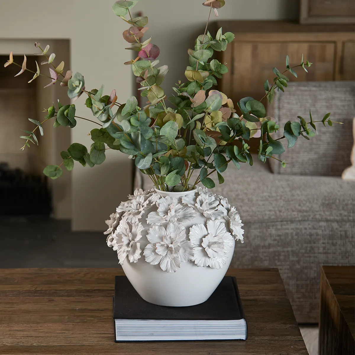 Håndlavet Vase Blossom L White