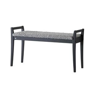 Meja Bench Sortbejdset eg/fåreskindslook Lysegrå
