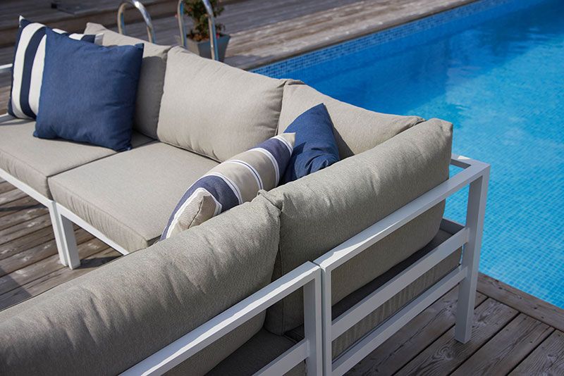 Leone Hjørnedel Hvid / Grå