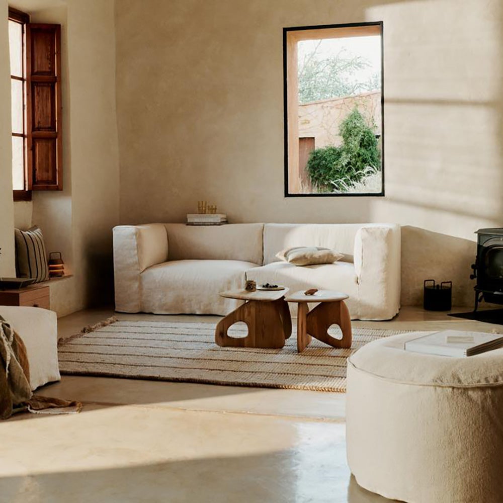 Aun bomuldspuff - Ø80 - Råhvid