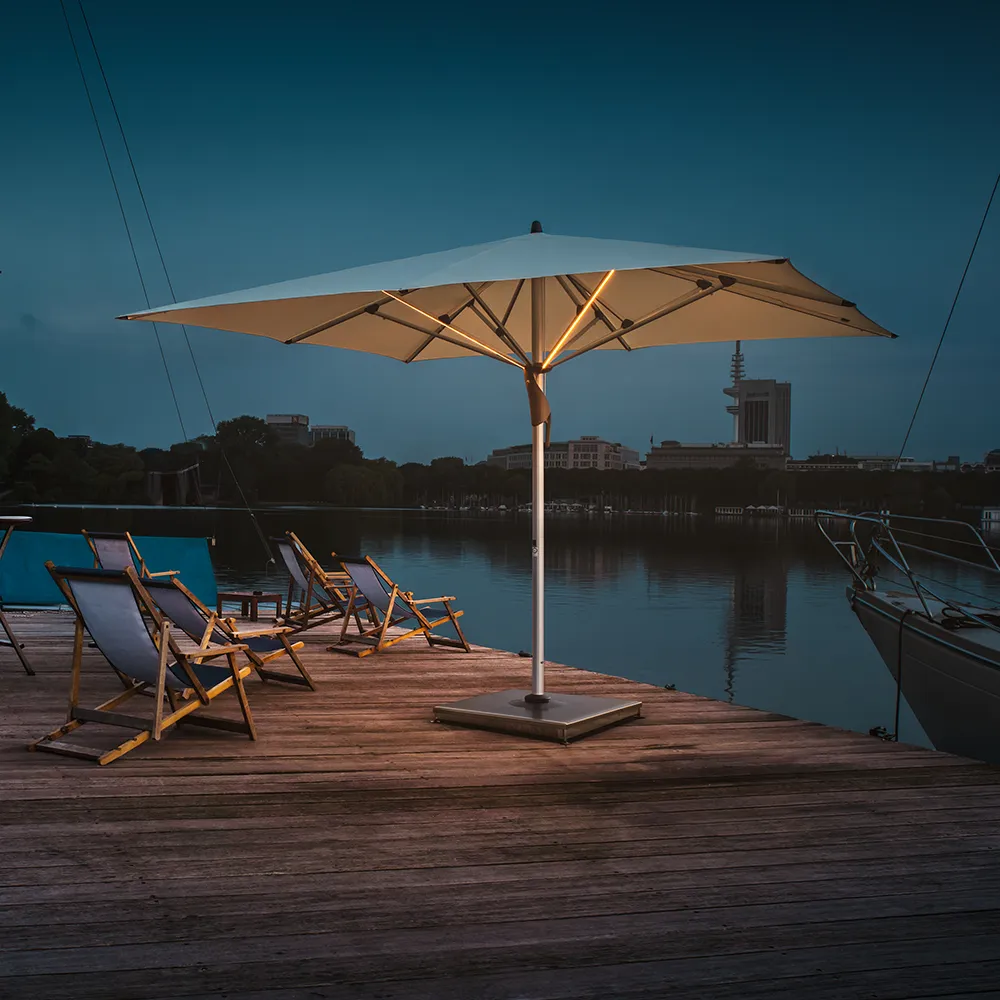 Fortello LED 350x350 cm parasol alu Cat.5 618 Dijon