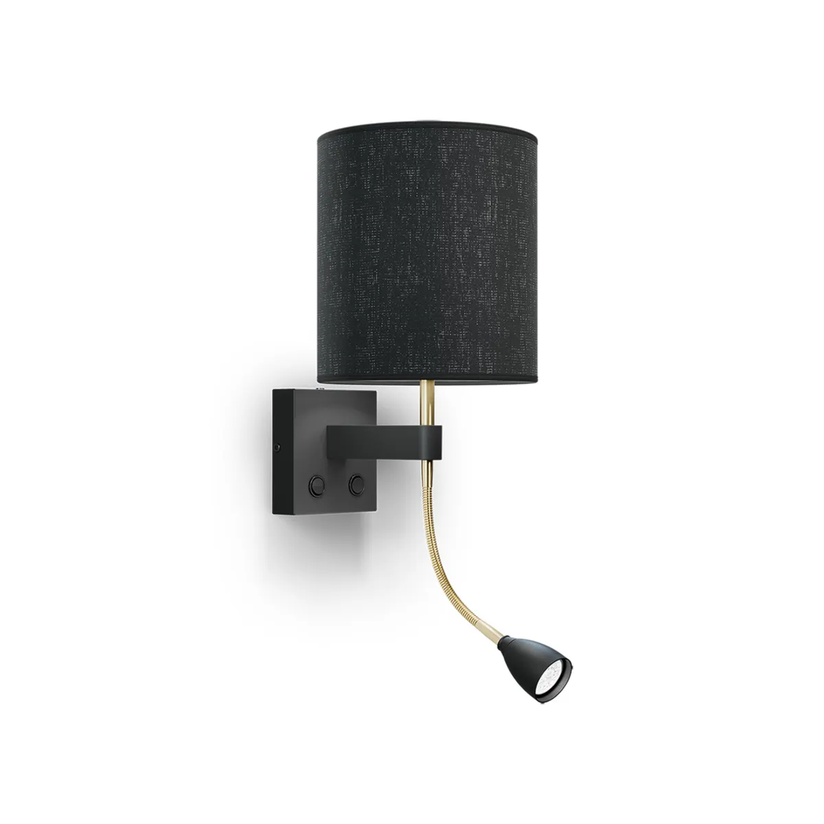 Belid, Dual væglampe E27+MR11 metal sort struktur/messing