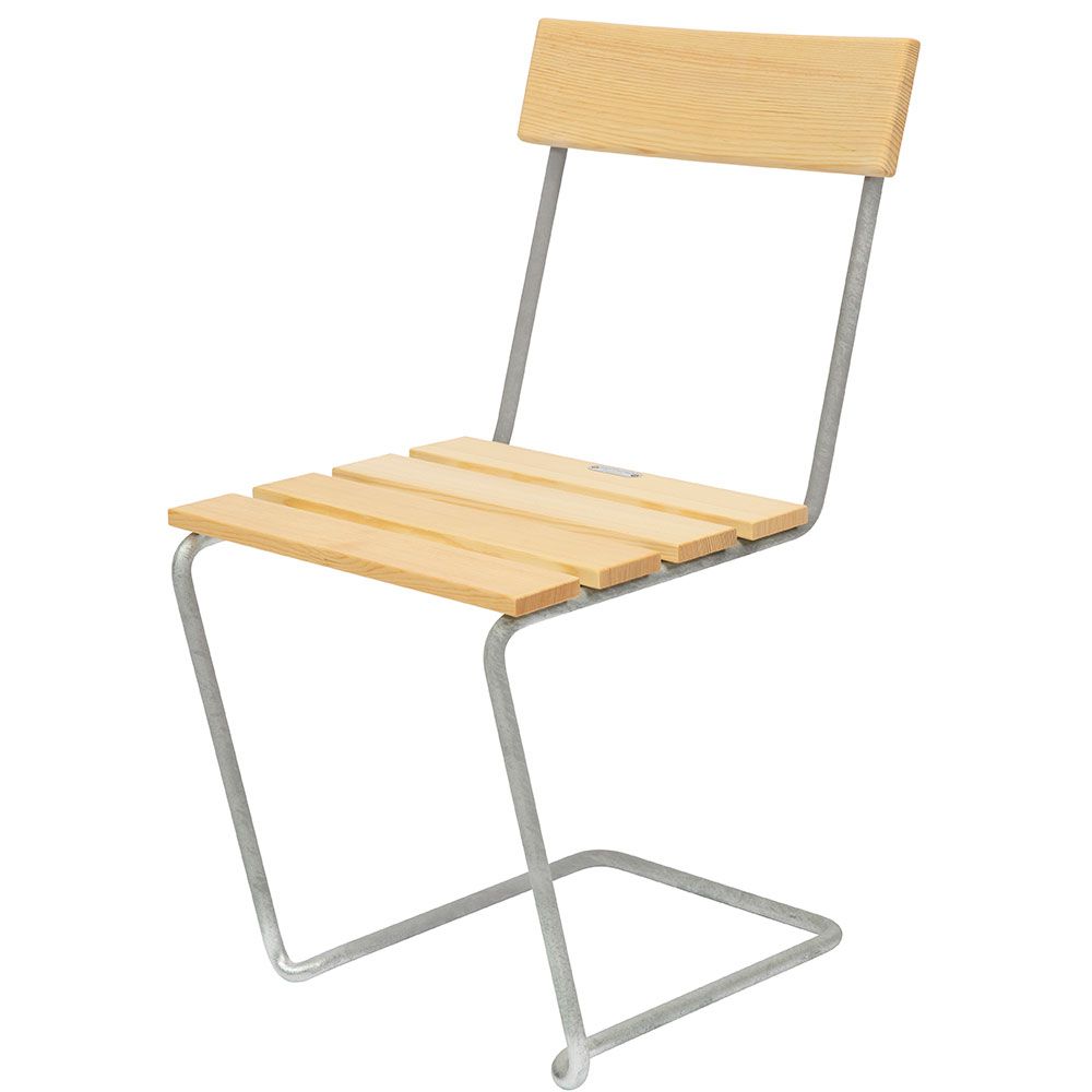 Stol 1 Fyrretræ Grythyttan Stålmöbler