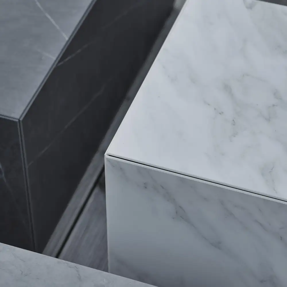 Zten Sofabord 40x40 cm Hvid Marmorlook Brafab