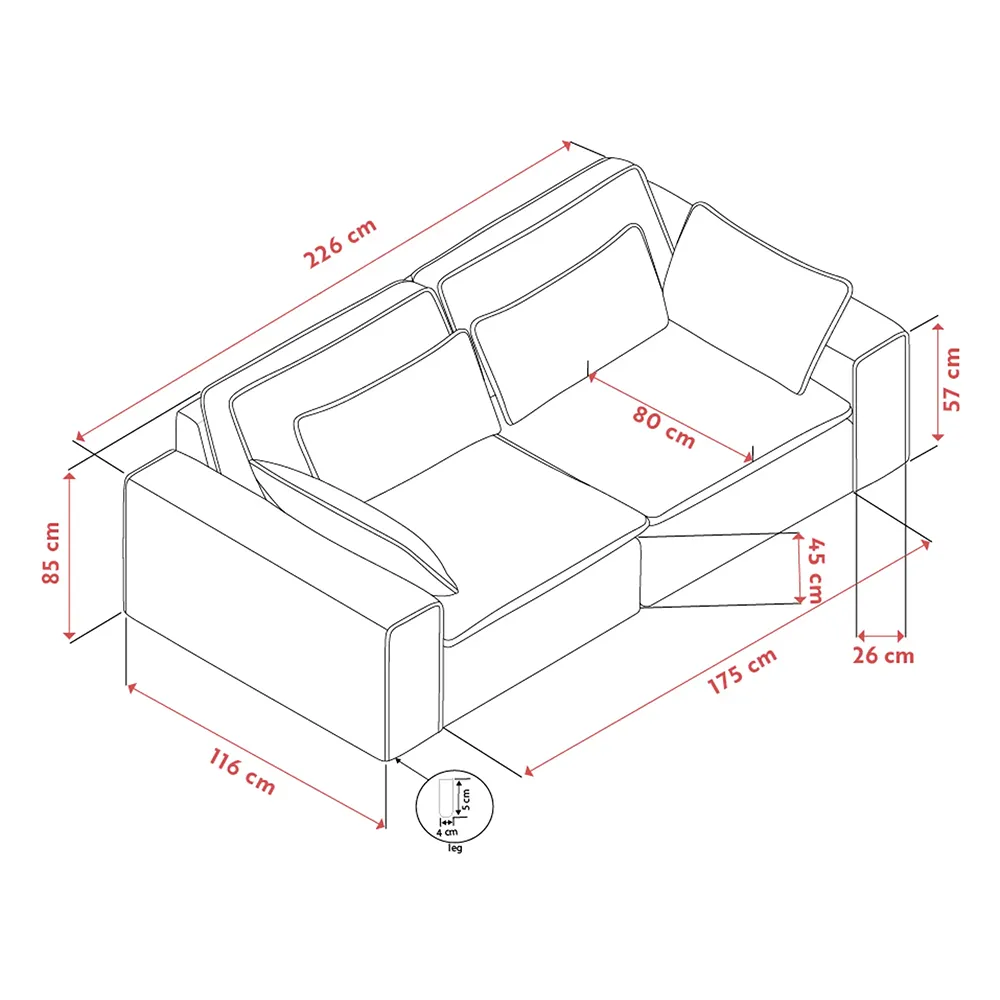 Rawlins sofa 3-personers Maxi stof Bobby beige