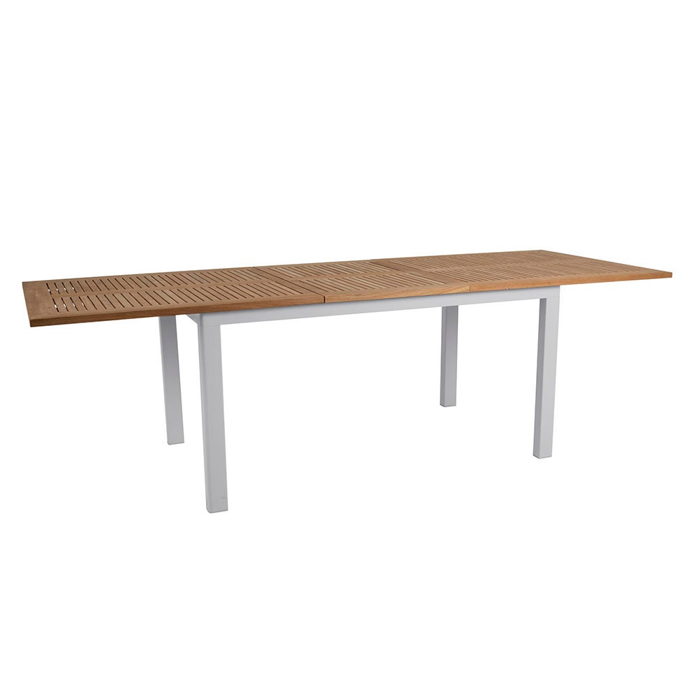 Lyon Spisebord 92x194-252 cm Light Grey/Teak